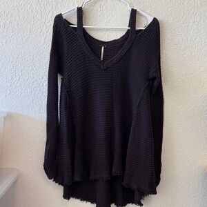 Free People Black Off-the-Shoulder Sweater